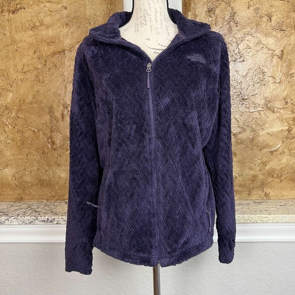 The North Face Crescent Jacket Women Large Full Zip Fleece Hiking Outdoor Purple - Picture 1 of 11